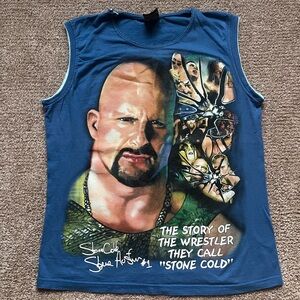 VTG 90’s Stone Cold Steve Austin Bootleg Print Sleeveless Tee